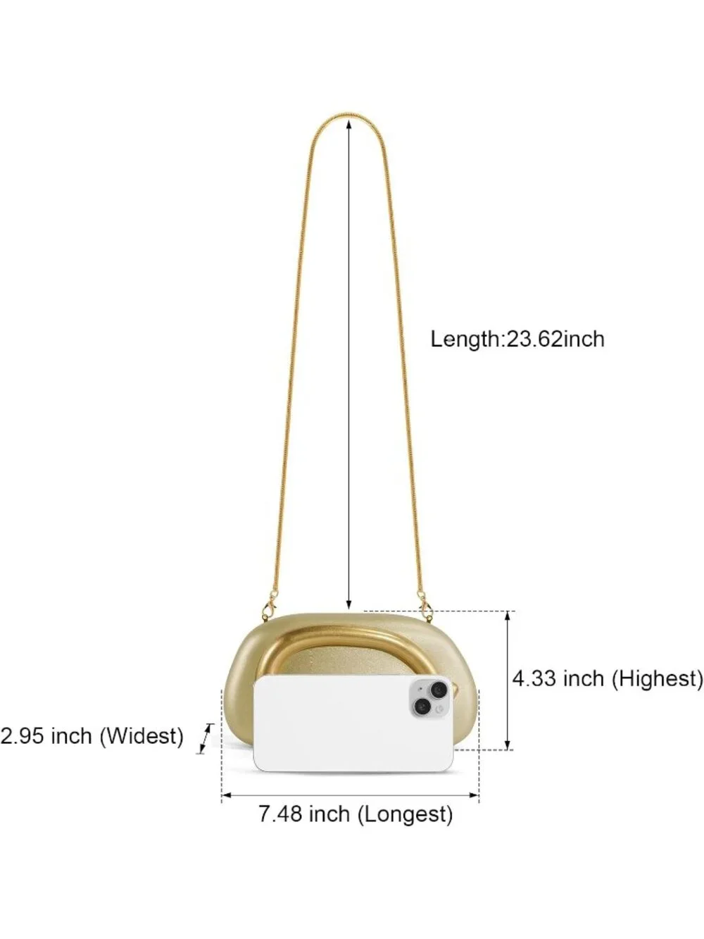 👜Women's Leather Gold Acrylic Clutch Gold Handle Evening Bag Party